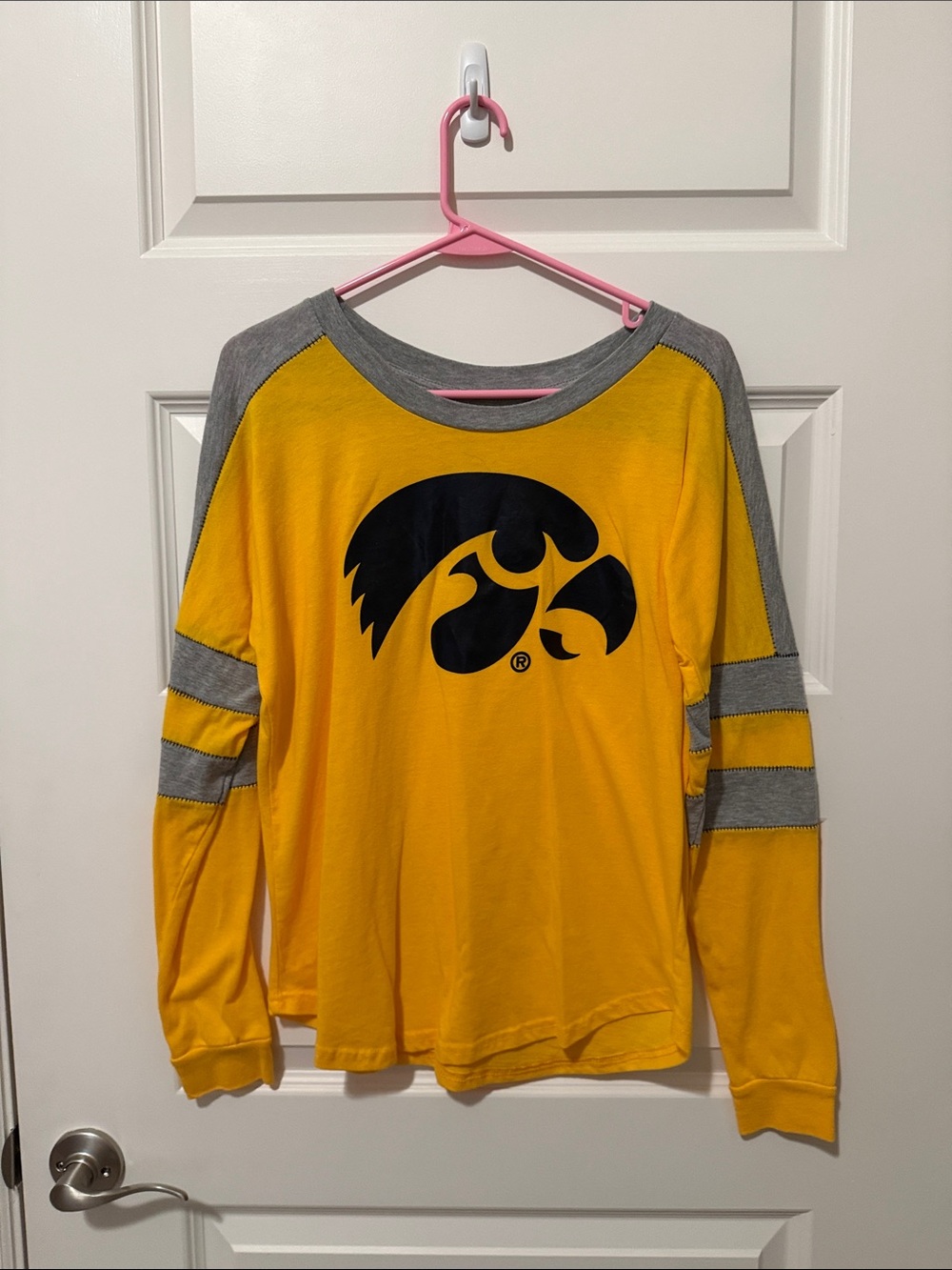 University of Iowa, Tony Hawk Yellow and Gray Long-Sleeve Raglan Tee